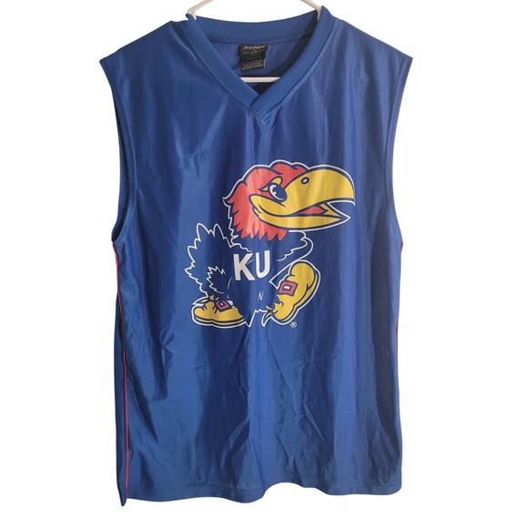 PRO EDGE Kansas Jayhawks V Neck Sleeveless Jersey Mens L NCAA College Fan Gear - Picture 1 of 7